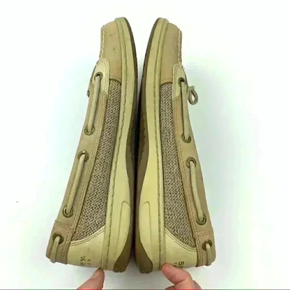 Sperry topsider flats 7.5 tan leather boat shoes - Picture 5 of 11